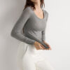 Long Sleeve Scoop Neck Top in Ultralight Modal with Cashmere Long Sleeve Scoop Neck Top in Ultralight Modal with Cashmere