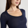 Long Sleeve Scoop Neck Top in Ultralight Modal with Cashmere Long Sleeve Scoop Neck Top in Ultralight Modal with Cashmere