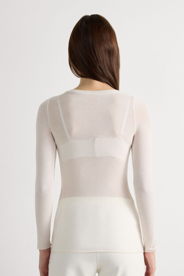 Long Sleeve Scoop Neck Top in Ultralight Modal with Cashmere Long Sleeve Scoop Neck Top in Ultralight Modal with Cashmere