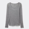 Long Sleeve Scoop Neck Top in Ultralight Modal with Cashmere Long Sleeve Scoop Neck Top in Ultralight Modal with Cashmere