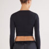 Long Sleeve Wrap Top in Modal Ultralight with Cashmere Long Sleeve Wrap Top in Modal Ultralight with Cashmere