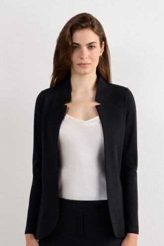 Long-Sleeved Cotton Interlock Cardigan