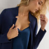 Long-Sleeved Cotton Interlock Cardigan
