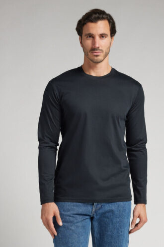 Long-Sleeved Top in Premium Mercerized Cotton