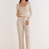 Modal and Cashmere Long Palazzo Pants
