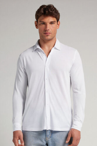 Modal and Silk Pique Shirt