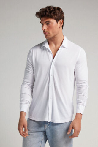 Modal and Silk Pique Shirt