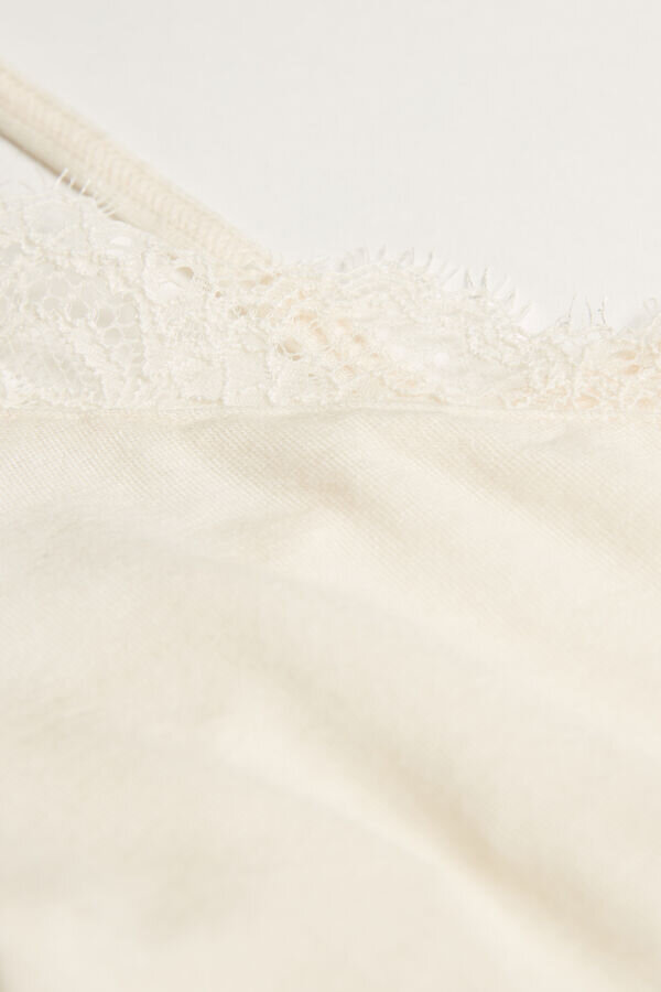 Modal Ultralight Cashmere Blend Top with Lace Modal Ultralight Cashmere Blend Top with Lace