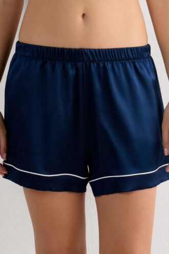 Piped Silk Shorts