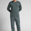 Premium Mercerized Cotton and Stripe Print Cloth Full Length Pajamas
