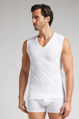 Premium Mercerized Cotton Tank Top with Wide Shoulder Bands