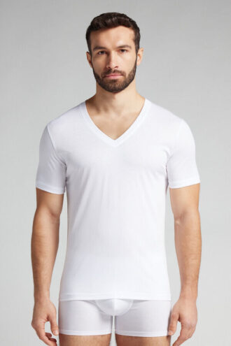 Premium Mercerized Cotton V-Neck T-Shirt