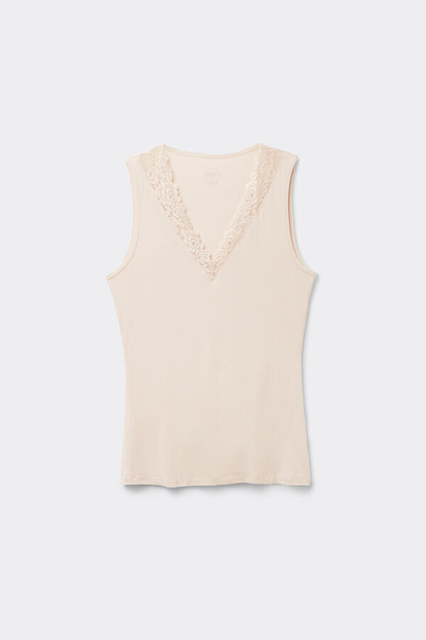 Pretty Flower Modal and Lace Tank Top Pretty Flower Modal and Lace Tank Top