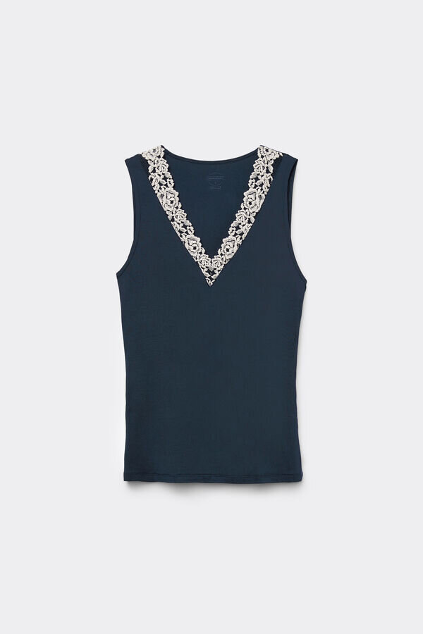 Pretty Flower Modal and Lace Tank Top Pretty Flower Modal and Lace Tank Top