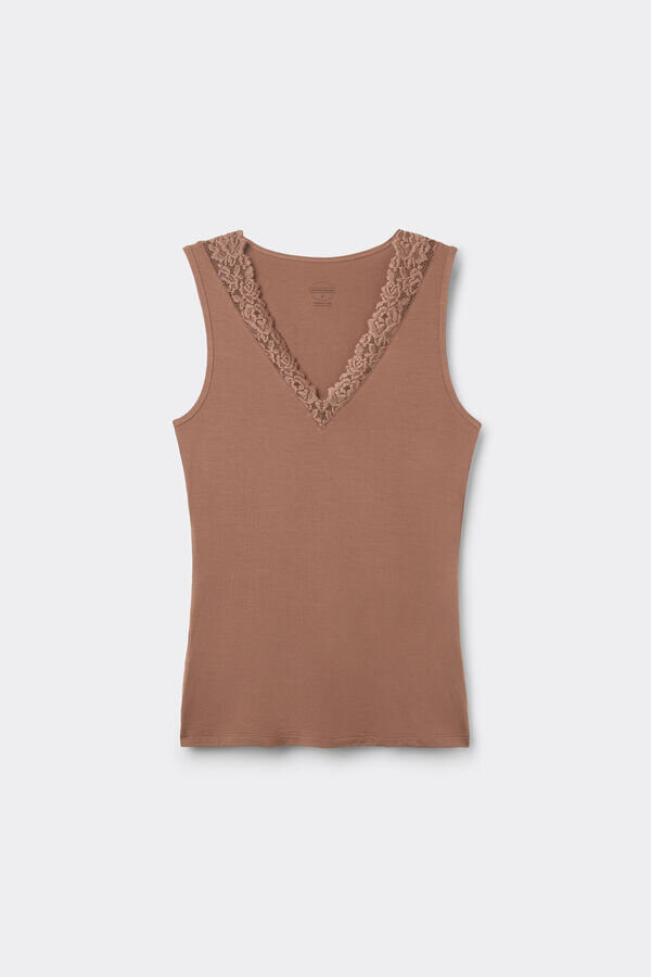 Pretty Flower Modal and Lace Tank Top Pretty Flower Modal and Lace Tank Top