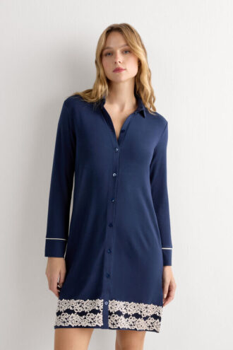 Pretty Flower Open Front Nightshirt
