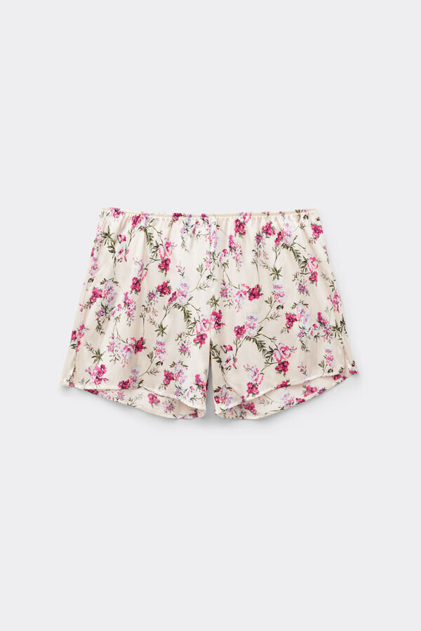 Pretty Flowers Print Silk Shorts Pretty Flowers Print Silk Shorts