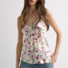 Pretty Flowers Print Silk Top Pretty Flowers Print Silk Top