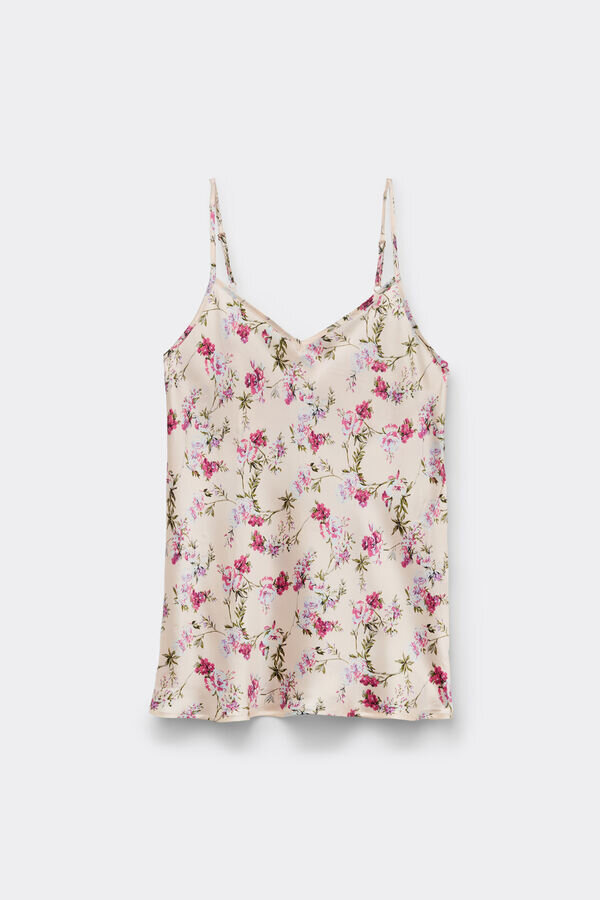 Pretty Flowers Print Silk Top Pretty Flowers Print Silk Top