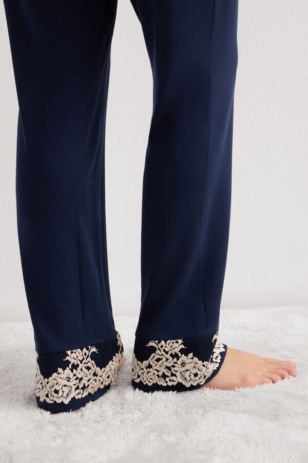 Pretty Flowers Ruffled Full Length Modal Pants Pretty Flowers Ruffled Full Length Modal Pants