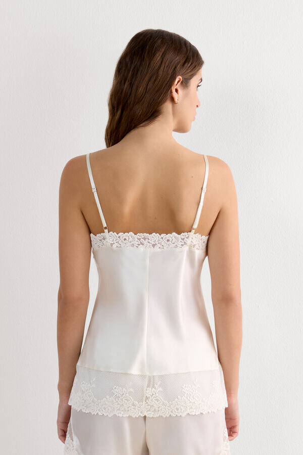 Pretty Flowers Thin Strap Silk Tank Top Pretty Flowers Thin Strap Silk Tank Top