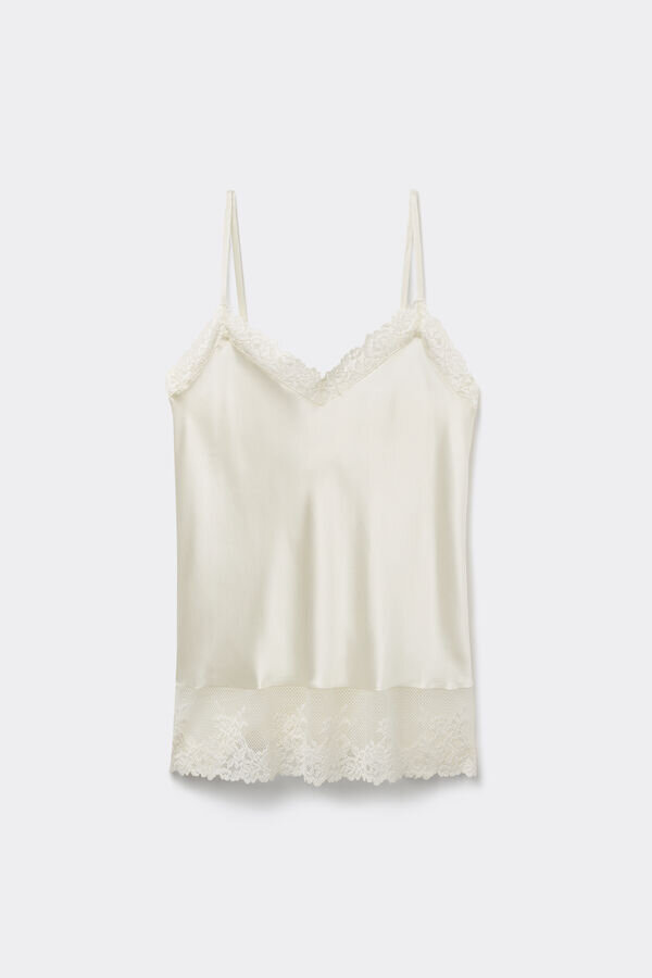 Pretty Flowers Thin Strap Silk Tank Top Pretty Flowers Thin Strap Silk Tank Top