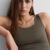 Raw Edge Round Neck Cotton Tank Top Raw Edge Round Neck Cotton Tank Top