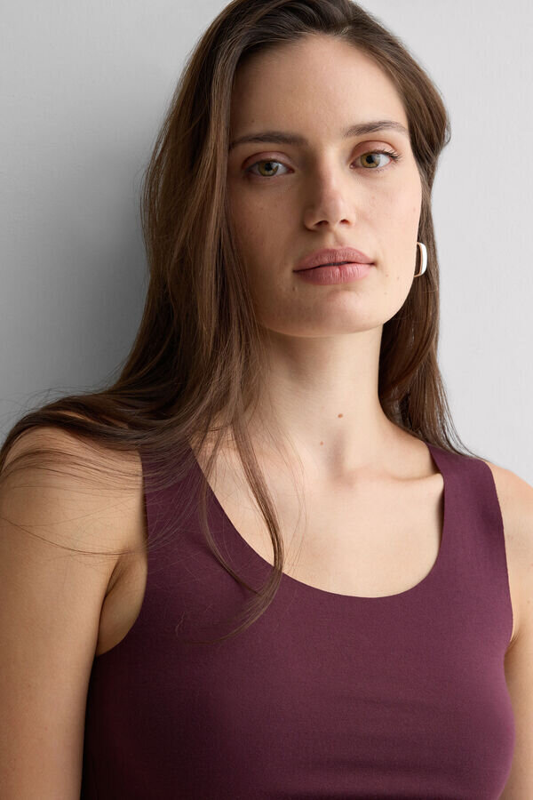 Raw Edge Round Neck Cotton Tank Top Raw Edge Round Neck Cotton Tank Top