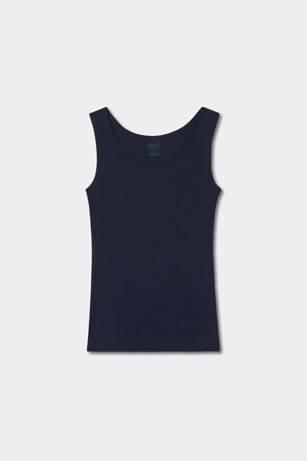 Raw Edge Round Neck Cotton Tank Top Raw Edge Round Neck Cotton Tank Top