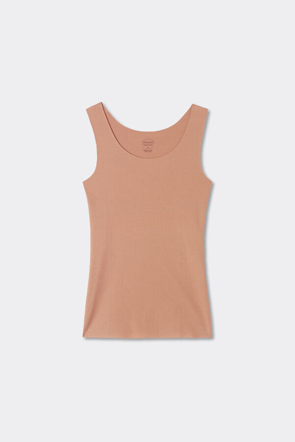 Raw Edge Round Neck Cotton Tank Top Raw Edge Round Neck Cotton Tank Top