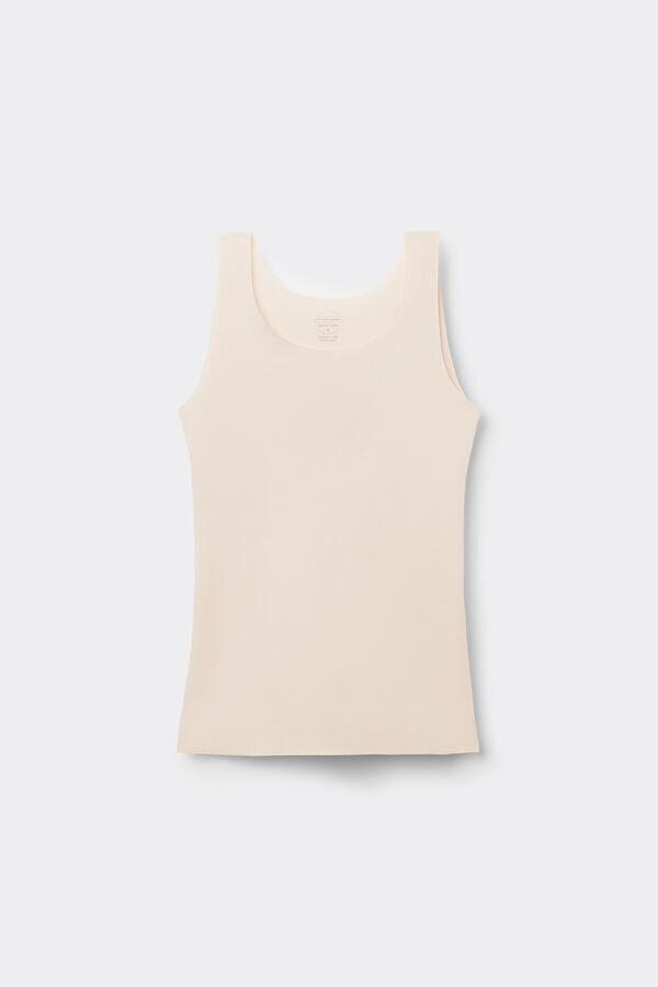 Raw Edge Round Neck Cotton Tank Top Raw Edge Round Neck Cotton Tank Top