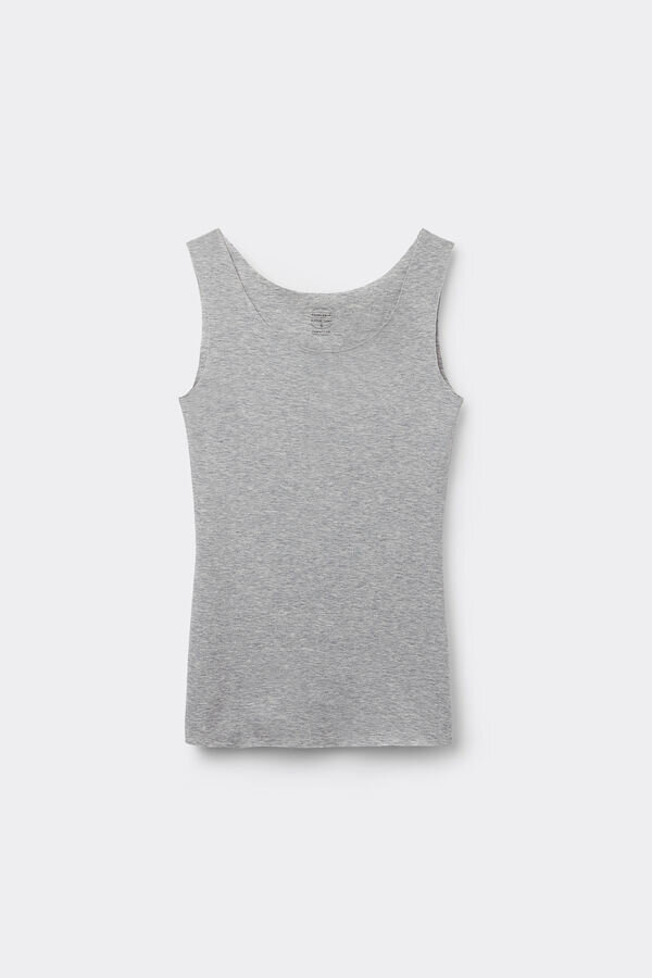 Raw Edge Round Neck Cotton Tank Top Raw Edge Round Neck Cotton Tank Top