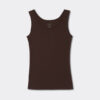 Raw Edge Round Neck Cotton Tank Top Raw Edge Round Neck Cotton Tank Top