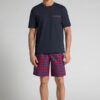 Red and Blue Check Print Cloth and Cotton Short Pajamas