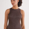 Ribbed Cotton Lame Tank Top Ribbed Cotton Lame Tank Top