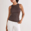 Ribbed Cotton Lame Tank Top Ribbed Cotton Lame Tank Top