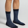 Ribbed Lisle Cotton Crew Socks