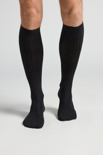 Ribbed Soft Cotton Knee Socks