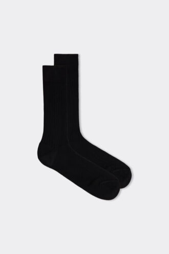 Short Ribbed Egyptian Cotton Socks