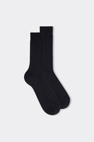 Short Ribbed Egyptian Cotton Socks