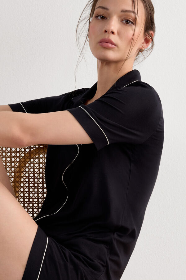 Short Sleeve Button Up Shirt in Modal Short Sleeve Button Up Shirt in Modal