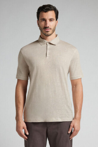 Short Sleeve Linen Polo