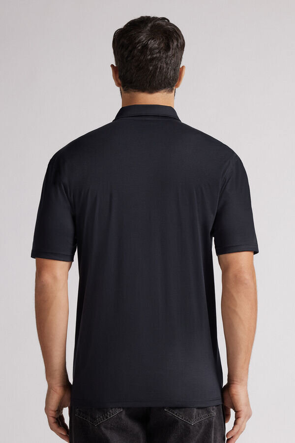 Short Sleeve Zip Polo Shirt in Premium Mercerized Cotton Short Sleeve Zip Polo Shirt in Premium Mercerized Cotton