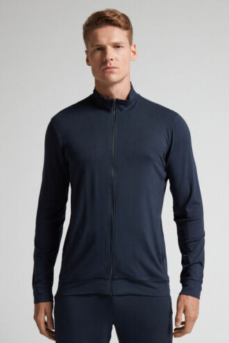 Silk and Modal Zip-Up Sweatshirt