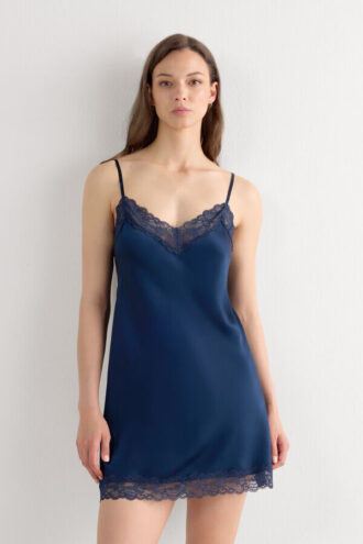 Silk Slip with Lace Insert Detail