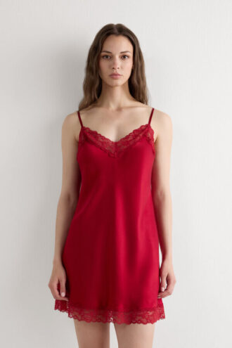 Silk Slip with Lace Insert Detail