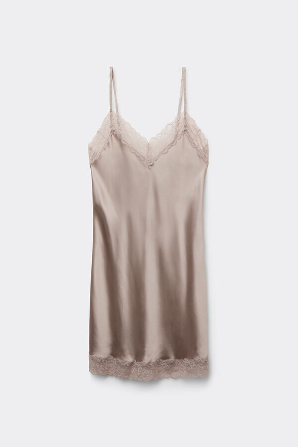 Silk Slip with Lace Insert Detail Silk Slip with Lace Insert Detail