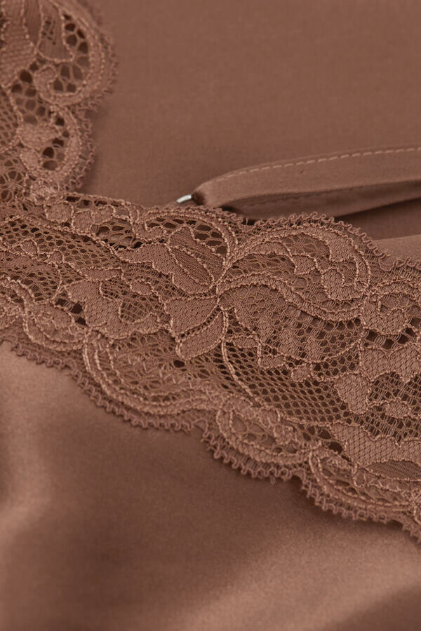 Silk Slip with Lace Insert Detail Silk Slip with Lace Insert Detail