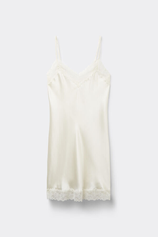 Silk Slip with Lace Insert Detail Silk Slip with Lace Insert Detail