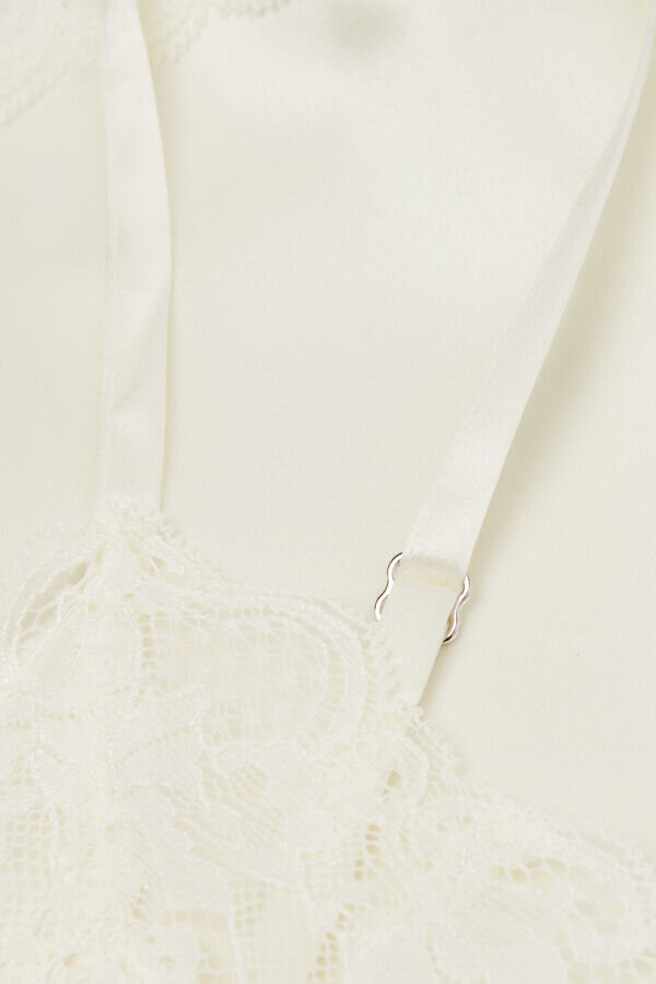 Silk Slip with Lace Insert Detail Silk Slip with Lace Insert Detail